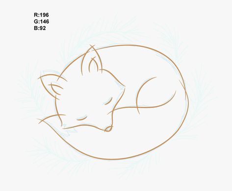 Fox Drawing Simple, Sleeping Fox Drawing, Fox Outline, Fox Drawing Easy, Small Fox Tattoo, Sleeping Drawing, Fox Tattoo Design, Adobe Illustration, Small Tats