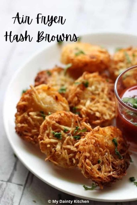 Air Fryer Hashbrowns From Scratch, Air Fried Hashbrowns, Hashbrown Airfryer Easy Recipes, Homemade Hashbrowns In Air Fryer, Hashbrown Airfryer, Hashbrown Recipes Air Fryer, Air Fryer Hash Browns, Hashbrowns In Air Fryer, Air Fryer Hashbrowns