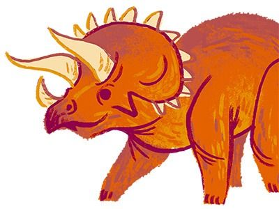 Triceratops by Van Huynh on Dribbble Dinosaur Drawing, Dinosaur Illustration, Art Nursery, Cartoon Art Styles, Digital Collage, Digital Clip Art, T Rex, Drawing Inspiration, Nursery Art