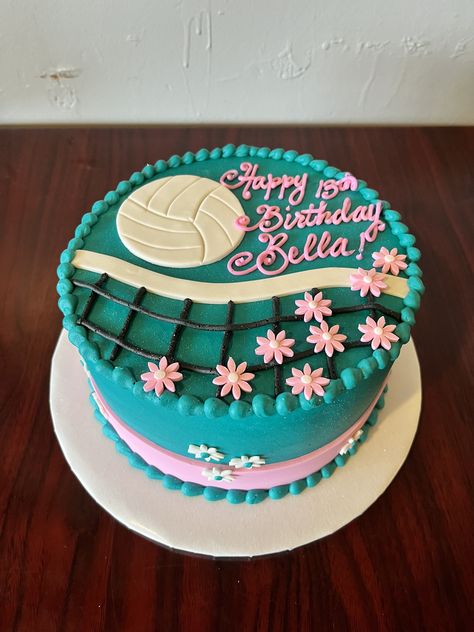 Volleyball Sheet Cake, Volleyball Themed Cake, Volleyball Cake Ideas, Volleyball Birthday Cakes, Volleyball Cake, Volleyball Birthday Party, Sports Birthday Cakes, Blue Volleyball, Volleyball Birthday