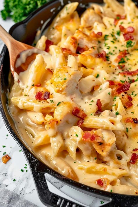 Crockpot Recipes Chicken And Noodles, One Pot Chicken Pasta Easy Dinners, Super Easy Dinner Ideas Simple, Cream Cheese Bacon Chicken Pasta, Cracked Chicken Penne, Italian Dinner Recipes For Family, Smoked Chicken Recipes Leftovers, Weekend Lunch Ideas Families, 1 Pot Dinners