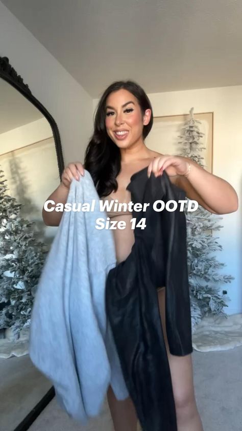 Winter Casual Comfy Outfits, Casual Christmas Outfits Midsize, Midsize Casual Winter Outfits, Winter Spring Outfits 2024, Outfit Ideas Winter Comfy, Casual Winter Church Outfits, Midsize Winter Outfits 2023, Curvy Casual Outfits Winter, Winter Outfits Midsize Women