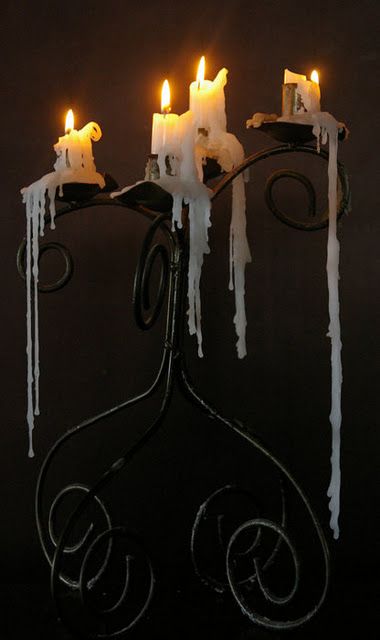 ~purchase a large floor candelabra ~place it inside a large silver tray ~use candles that drip wax lavishly ~allow to continue accumulate ~it will become a wax sculpture Stevie Nicks Decor, Candle In The Wind, Dripping Candles, Candle Glow, 수채화 그림, Light My Fire, Melting Candles, Candle Magic, Gothic House