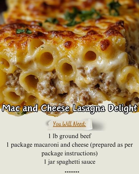 Homemade Recipes Mac And Cheese Lasagna, Macaroni Lasagna, Pieces Season, Beef Macaroni, Beef Lasagna, Cheese Lasagna, Easy Eat, Guy Stuff, Sweet Snacks Recipes