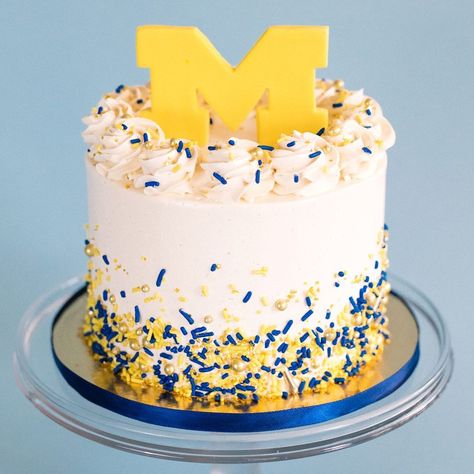 Michigan Cake, U Of M, Month Of April, Football Cake, Blue Cakes, Cakes For Men, Take The Cake, Linked In Profile, Graduation Cakes