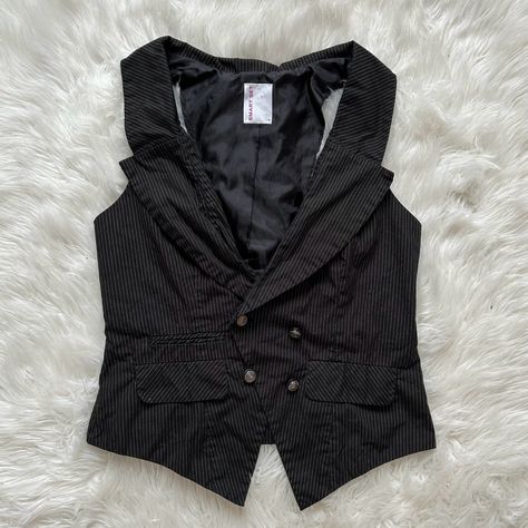 Vest Aesthetic, Dark Academia Black, Grunge Men, Pinstripe Vest, Vest Waistcoat, Aesthetic Fits, Dream Style, Black Vest, Fairy Grunge