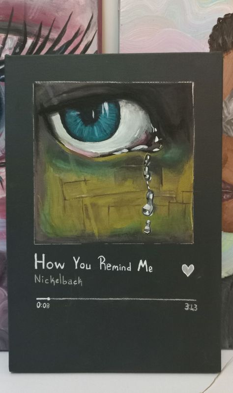 Akrilik tuval spotify hediye fikirleri Nickelback rock Spotify Playlist Painting, Spotify Painting, Art Playlist, How You Remind Me, Spotify Playlist, Painting Ideas, Art Design, Drawings, Quick Saves