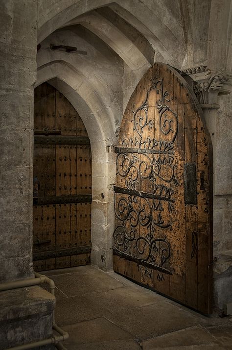 Cathedral Door, Wells Cathedral in Somerset, UK | by Paul K Martin Wells Cathedral, Medieval Door, Castle Doors, Cool Doors, Old Doors, Throne Of Glass, Unique Doors, Medieval Castle, Beautiful Doors