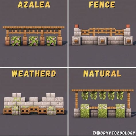 I like these ones the best Minecraft In Wall House, Minecraft Dark Oak Wall Designs, Wall Ideas Minecraft Outside, Minecraft Small Fence Ideas, Cute Minecraft Wall Ideas, Minecraft Protection Wall, Minecraft Wall Inspiration, Minecraft Survival Compound, Minecraft Map Design