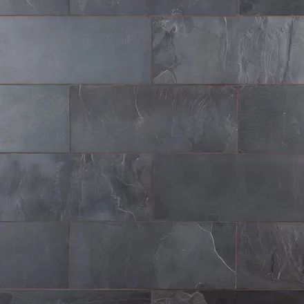 Stratus Black Honed Slate Tile Black Slate Floor, Slate Bathroom, Black Slate Tiles, Slate Shower, Slate Kitchen, Slate Tile Floor, Stone Tile Flooring, White Quartzite, Floor And Decor