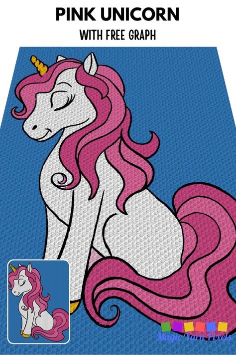 Cute and beginner-friendly— this Pink Unicorn graphgan pattern is perfect if you’re a new crocheter looking for a colorful crochet project! Head to Magic Yarn Pixels to get your free crochet graph. Unicorn Graphgan Patterns, C2c Crochet Graphgan, Free Corner To Corner Crochet Patterns, Crochet Graphgan Patterns Free Pixel Art, Pixel Crochet Pattern Free, Crochet Graph Patterns Easy, Crochet Graphgan Patterns Free, Graphgan Patterns Free, C2c Graphgan Charts Free