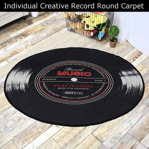 Retro Music CD Record Printed Soft Round Floor Mat Cushion Sofa Chair Cushion Side Carpet Round Living Room Decorate Rug Carpet - buy from 35$ on Joom e-commerce platform Record Rug, Vinyl Records Music, Round Living Room, Carpet Room, Cushion Sofa, Chair Cushion, Retro Music, Music Print, Rug Carpet