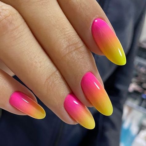 19 Trending Summer Nails Ombre 2024 Ideas - Master the Latest Chic & Stylish Looks! Colorful Gradient Nails, Neon Nails Ombre, Summer Nails Art Designs, Summer Nails Coffin, Trending Summer Nails, Almond Acrylic Nails Designs, Summer Nails Art, Trendy Summer Nails, Gradation Nails