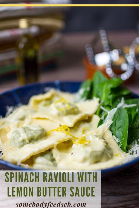 Ricotta Spinach Ravioli Sauces, Spinach And Ricotta Ravioli Recipes, Spinach Ricotta Ravioli Sauces, Rana Ravioli, Lemon Butter Cream Sauce, Ravioli Fillings, Egg Pasta Dough, Cheese Ravioli Recipe, Spinach And Cheese Ravioli