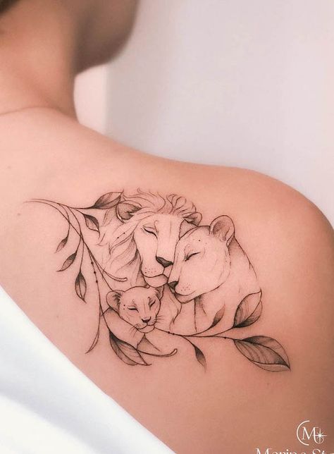 Lioness And Cub Tattoo, Lion And Lioness Tattoo, Mutterschaft Tattoos, Lioness Tattoo Design, Cubs Tattoo, Lioness Tattoo, Lion Tattoos, Family Tattoo Designs, Vegan Tattoo