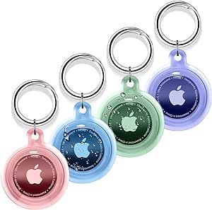 4 Pack Airtag Holder, Airtag case Waterproof Apple Air Tag Case with Keychain, Shockproof & Dustproof Airtag Holders for Pet Tracking, Bags, Kids, Keys, Luggage Air Tag Case, Air Tags, Apple Air Tag, Airtag Case, Air Tag, Apple Air, Tag Holder, Amazon Prime Day, Accessories Holder