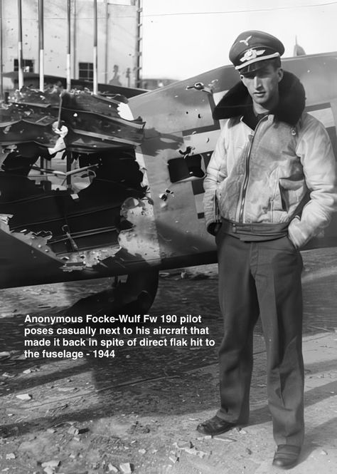 Photo Avion, Close Calls, Luftwaffe Pilot, Focke Wulf Fw 190, Battle Damage, Fw 190, Tiger Ii, Military Hardware, Wwii Plane