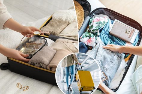 The 5-4-3-2-1 packing method is the hack you need if you only want to take a carry-on Pregnant Actress, Daisy Duke Shorts, Packing For A Trip, Airplane Outfits, Catherine Bach, Travel Packing Tips, Carry On Packing, Here There And Everywhere, Best Designer Bags