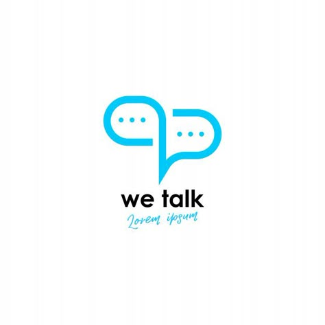 Talk logo Premium Vector Talk Bubble Design, Speak Logo Design, Chat Bubble Logo, Talk Show Logo, Speak Logo, Logo Communication, Talk Logo, Language Logo, Social Logo