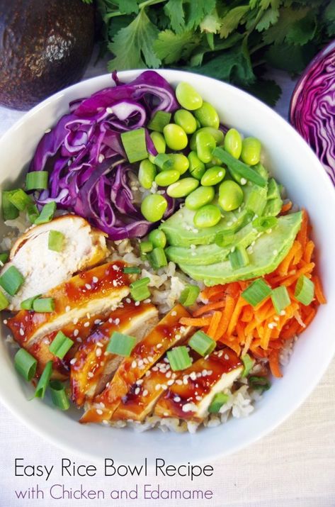 Shredded Chicken Rice Bowl, Easy Dinner Recipes Rice, Teryaki Chicken Bowl, Dinner Recipes Rice, Shredded Chicken Rice, Quick And Healthy Dinner Ideas, Chicken Rice Bowl Recipe, Rice Bowls Healthy, Teriyaki Chicken Rice Bowl