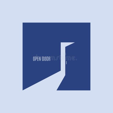 Open Door Graphic Design, Door Open Illustration, Door Opening Illustration, Open Door Logo Design, Door Typography, Door Graphic Design, Open Door Illustration, Door Logo Design, Doors Logo