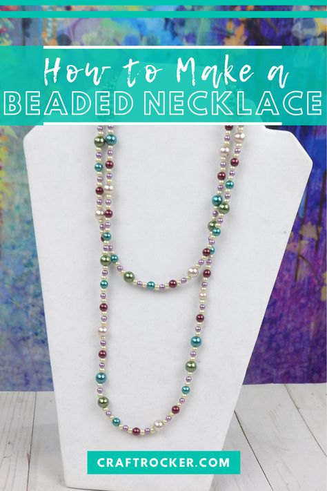 Stretch Necklaces Diy, How To Make Long Necklaces Diy, Diy Long Beaded Necklaces, How To Make Layered Necklaces Diy, How To Make Jewelry For Beginners Step By Step, Necklaces Handmade Ideas, Easy Beaded Necklace, Simple Beaded Necklace Ideas, Homemade Necklace Ideas Jewelry Making