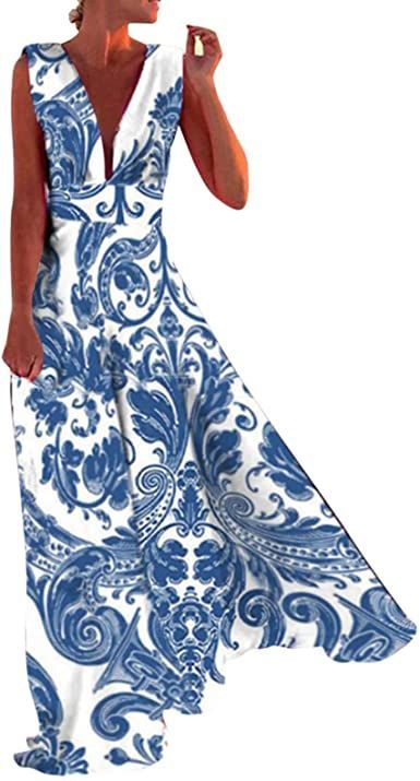 Dresses Mid Length, Boho Print Dress, Dresses For Wedding Guest, Plus Size Gowns, Elegant Midi Dresses, Dresses For Wedding, Short Summer Dresses, Sleeveless Long Dress, Ladies Gown