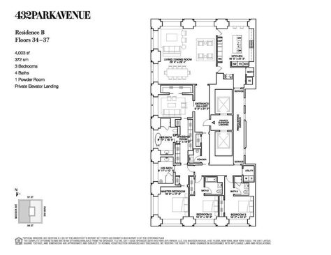 34b 432 park avenue New York Floor Plan, New York Penthouse Floor Plans, 15 Central Park West Penthouse, 111 West 57th Street Penthouse, New York Apartment Central Park View, City Living Apartment, 432 Park Avenue, Penthouse View, Luxury High Rise