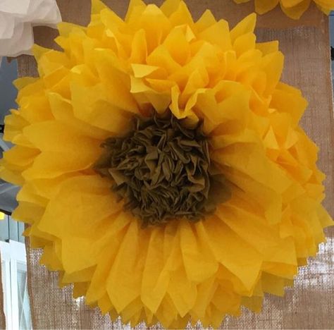 Sunflower Baby Showers, Tissue Flowers, Paper Sunflowers, Flower Wall Backdrop, Yellow Sunflowers, Wedding Wall Decorations, Flower Panels, Event Decorations, Pink Rose Flower