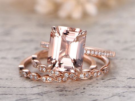 Morganite Engagement Rings, Engagement Rings Set, Rose Gold Solitaire Ring, Gold Knot Ring, Opal Wedding Band, Original Engagement Rings, Morganite Engagement Ring Set, Pink Morganite Engagement Ring, Solitaire Ring Set