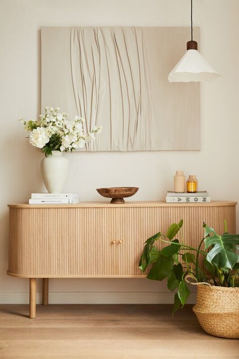 22CW16_ES_HallwayThemeDay_Finals Japandi Furniture, Ikea Makeover, Decoration Buffet, Sideboard Decor, Interior Design Your Home, Interior Design Per La Casa, Furniture Details Design, Pinterest Room Decor, Home Design Living Room