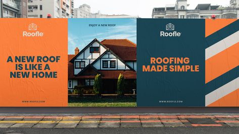 Roofing Made Simple - World Brand Design Hoarding Design, Property Branding, City Branding, Construction Branding, Construction Signs, Real Estates Design, Billboard Design, Banner Ideas, Real Estate Branding