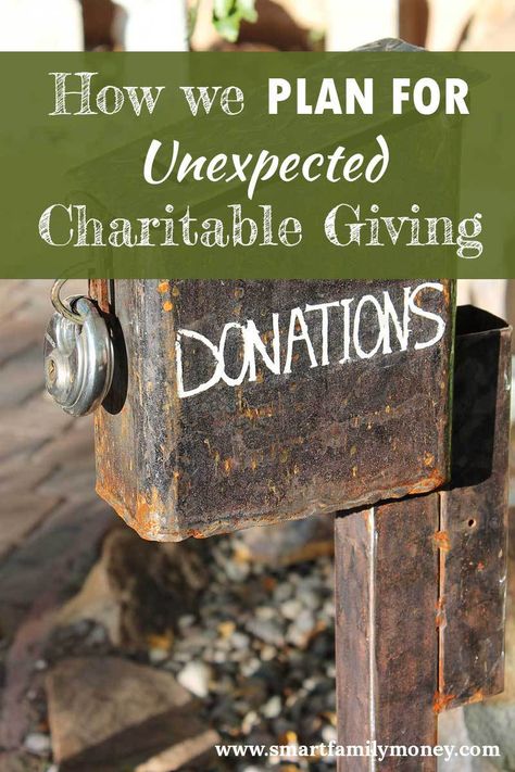 How we plan for unexpected charitable giving Living Within Your Means, Cut Expenses, Family Money, Charitable Giving, Finance Saving, Get Out Of Debt, Frugal Living Tips, Saving Ideas, Money Matters