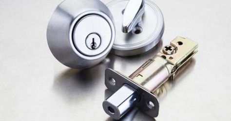 How to Install a Deadbolt Lock Temporary Door, Lock Image, High Security Locks, Automotive Locksmith, Deadbolt Lock, Cylinder Lock, Wood Bar, Drill Driver, Key Lock