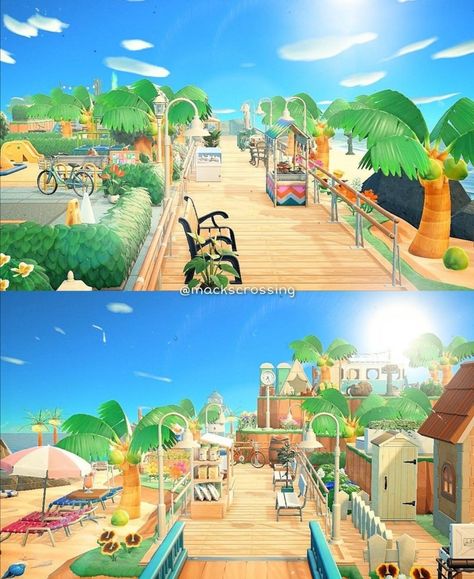 Beach Core Animal Crossing, Animal Crossing Resort, Acnh Resort, Coastal Acnh, Wide Angle Photos, Beach Core, Animals Crossing, Animal Crossing Funny, City Island