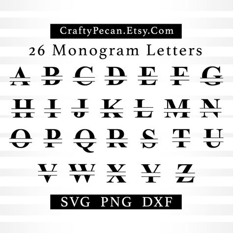 Split Monogram Svg Alphabet Letters Cricut Font Svg Family - Etsy UK Letters Cricut, Cricut Monogram Font, Monogram Printable, Cricut Monogram, Family Monogram, Split Monogram, Christmas Alphabet, Monogram Shirts, Christmas Monogram