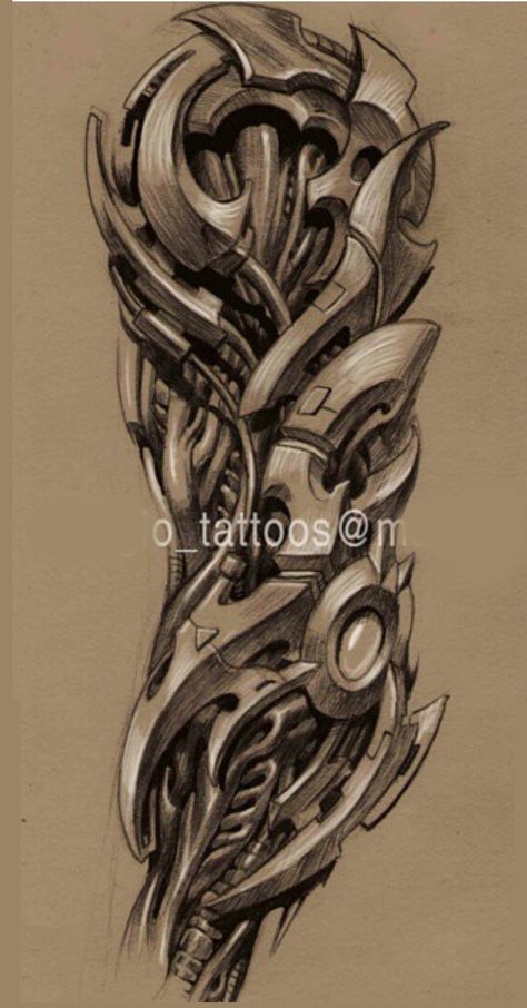 Bio Mechanical Tattoo Design, Bioorganic Tattoo Design, Biomechanical Tattoo Arm, Biomech Tattoo, Biomechanical Tattoo Design, Bio Mechanical, Gear Tattoo, Dragon Tattoo Sketch, Bio Organic Tattoo