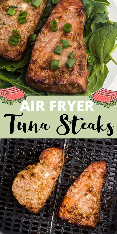 Tuna Steak Glaze, Marinade For Tuna Steaks Soy Sauce, Fresh Tuna Marinade, Sealed Tuna Recipes, Seasoning Tuna Steaks, Easy Ahi Tuna Recipe, Tuna Fish Dinner Recipes, Fresh Caught Tuna Recipes, Ahi Tuna Steaks Air Fryer