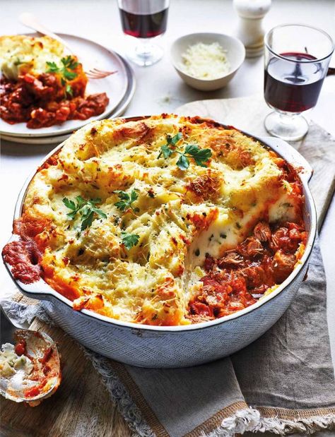 Slow-cooked Spanish-style shepherd’s pie recipe | Sainsbury's Magazine Lamb Dishes, Cottage Pie, Lamb Recipes, Batch Cooking, Butter Chicken, Winter Food, Main Meals, Easy Chicken, Cooker Recipes