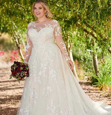 D2690 Modest Wedding Dress with Sleeves by Essense of Australia Modest Plus Size Wedding Dress, Modest Plus Size, Modest Wedding Dresses With Sleeves, Wedding Dress With Sleeves, Plus Size Wedding Dress, Plus Size Brides, Sleeved Wedding, Plus Size Wedding Gowns, Wedding Dress Store