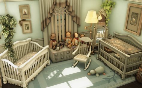 grandma's nursery cc | Patreon Sims 4 Nursery Room, Sims 4 Nursery No Cc, Infant Sims 4 Cc Furniture, Nursery Bloxburg, Ts4 Nursery, Sims4 Nursery Cc, Sims Nursery Cc, Sims 4 Nursery Patreon, Sims Infant Room