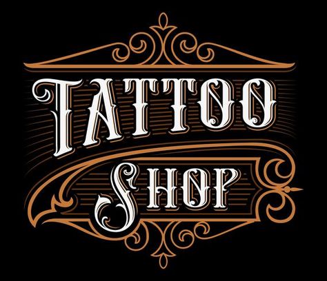 Hag Tattoo, Tattoo Shop Logo, Miami Ink, Vintage Letters, Kunst Tattoos, Lettering Illustration, Magic Tattoo, Tattoo Signs, Online Logo Design