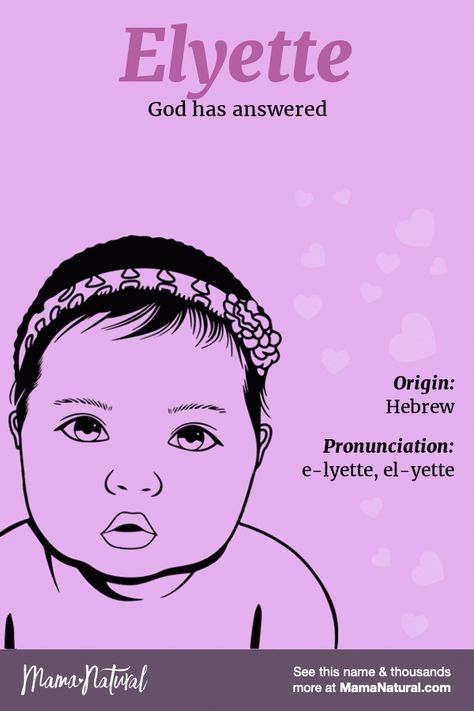 Elyette https://www.mamanatural.com/baby-names/girls/elyette/ List Of Girls Names, Unisex Name, Name Origins, Mama Natural, Hebrew Names, Fantastic Baby, Name List, Name Meaning