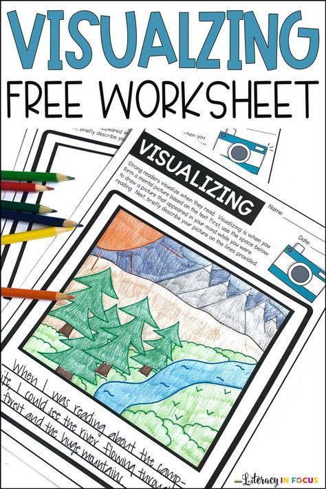 Teach students to visualize while they read with this  free printable template!  First, your students will draw a picture that appears in their mind while reading. Next, students will describe the picture on the lines provided. This free worksheet will work with any text! Download your copy today! #freeprintable #freebie #visualizing Reading Projects Elementary, Describe The Picture, Visualizing Activities, Kelly Bates, Benefits Of Reading, Classroom Economy, How To Read More, English Ideas, Reading Aloud