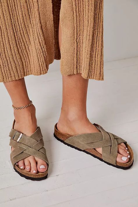 Women's Shoes | Boots, Heels + Sneakers | Free People Lugano Birkenstock, Womens Birkenstocks, Birkenstock Madrid Big Buckle, Shoes Birkenstock, Boho Shoes, Birkenstock Sandals Arizona, Sandals Outfit, Birkenstock Sandals, Leather Slide Sandals