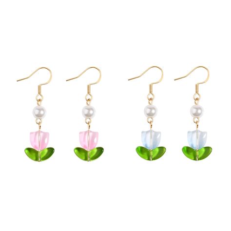 PRICES MAY VARY. 🧡 Material: The metal is 14k gold plated brass, it’s hypoallergenic and skin friendly, not easy irritate your ears normally. Flower is delicate glass tulip and leaf beads. 🧡 Design: This tulip earrings set is perfect for spring summer, the vivid tulip beads give us a fresh eye-catching feeling. It will be great to have a spring trip with friend wearing this tulip earrings. It has four colors available for choice. It will be more wonderful to have a good match with your clothes