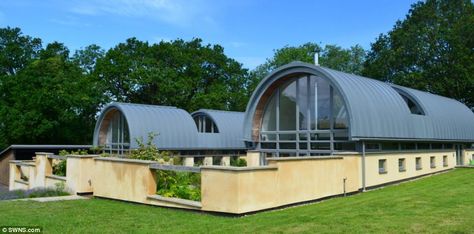 This £1.5million home has a 34-foot long dining room and 154 windows...but it used to be a pig farm Barn House Conversion, Quonset Homes, Quonset Hut Homes, Arch Building, Country Mansion, Eco Homes, Quonset Hut, Manor Farm, Barn Renovation