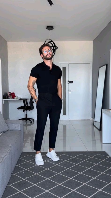 Mens Dressed Up Outfit, Men Casual Formal Outfit, Black Party Outfit Men, Black Men Aesthetic Outfits, Outfit Hombre Aesthetic, Outfits Aesthetic Hombre, Party Outfit Men, Black Outfit Men, Smart Casual Menswear