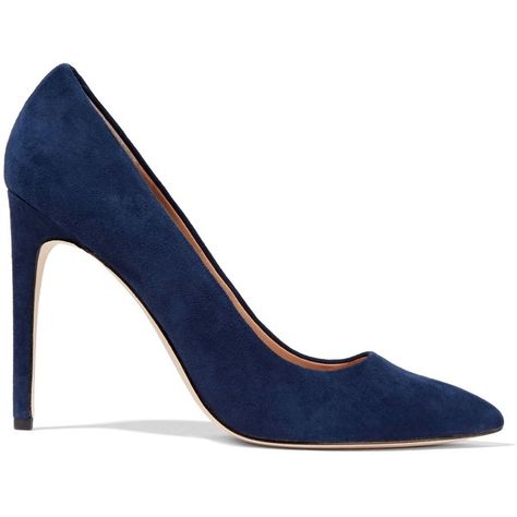 Halston Heritage Shirley suede pumps Blue Suede Pumps, Navy Blue Shoes, Designer Clothes For Women, Suede Leather Shoes, Blue Suede Shoes, Designer Pumps, Blue Pumps, Halston Heritage, Fabulous Shoes