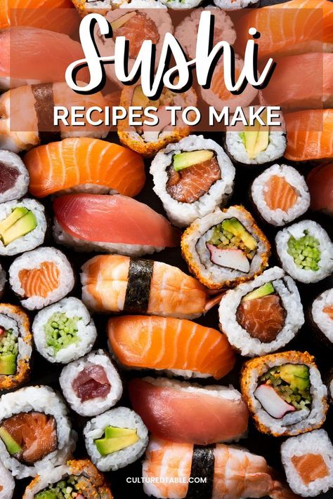 Sushi Recipes California Roll, Sushi Recipes For Beginners, Different Types Of Sushi, Sashimi Recipe, Raw Sushi, Sushi Fish, Sushi Sauce, Sushi Recipes Homemade, Seafood Sushi